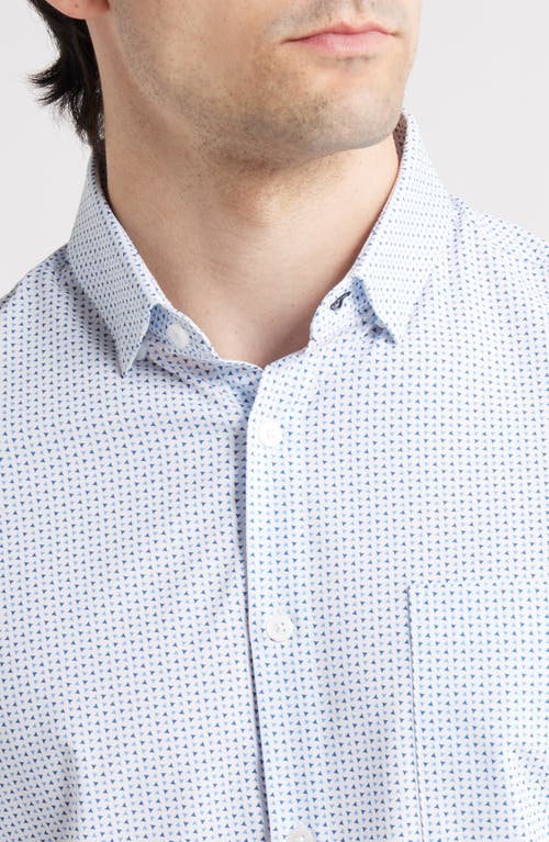 Mizzen + Main Mizzen+main Leeward Trim Fit Neat Short Sleeve Stretch Button-up Shirt