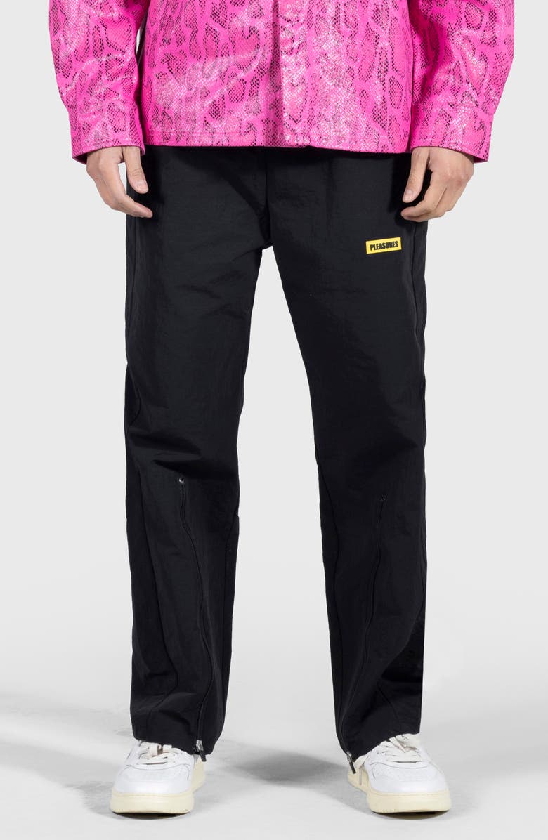 PLEASURES Gaze Zip Hem Track Pants, Main, color, Black