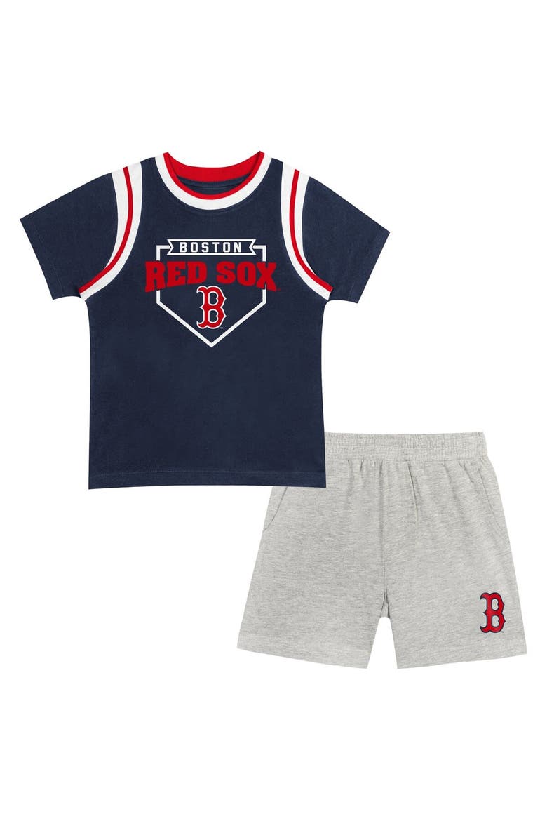 Preschool Fanatics Branded Boston Red Sox Loaded Base T-Shirt & Shorts Set, Main, color, Navy