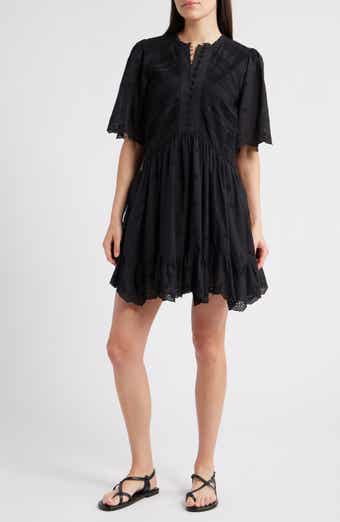 Madewell Eyelet Flutter Sleeve Cotton Minidress