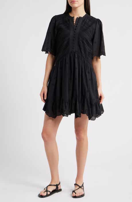 Madewell Eyelet Flutter Sleeve Cotton Minidress