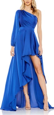Mac Duggal High Low One Shoulder Flowy Gown