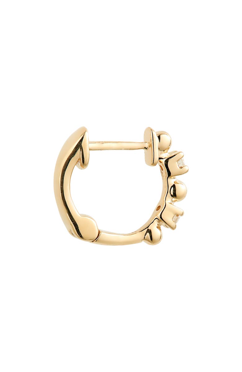 Dana Rebecca Designs Poppy Rae Alternating Pebble & Diamond Huggie Hoop Earrings, Alternate, color, Yellow Gold