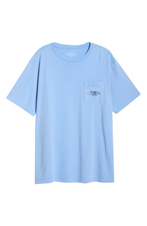 Drift Dye Sportfisher Palm Graphic Cotton Pocket T-Shirt