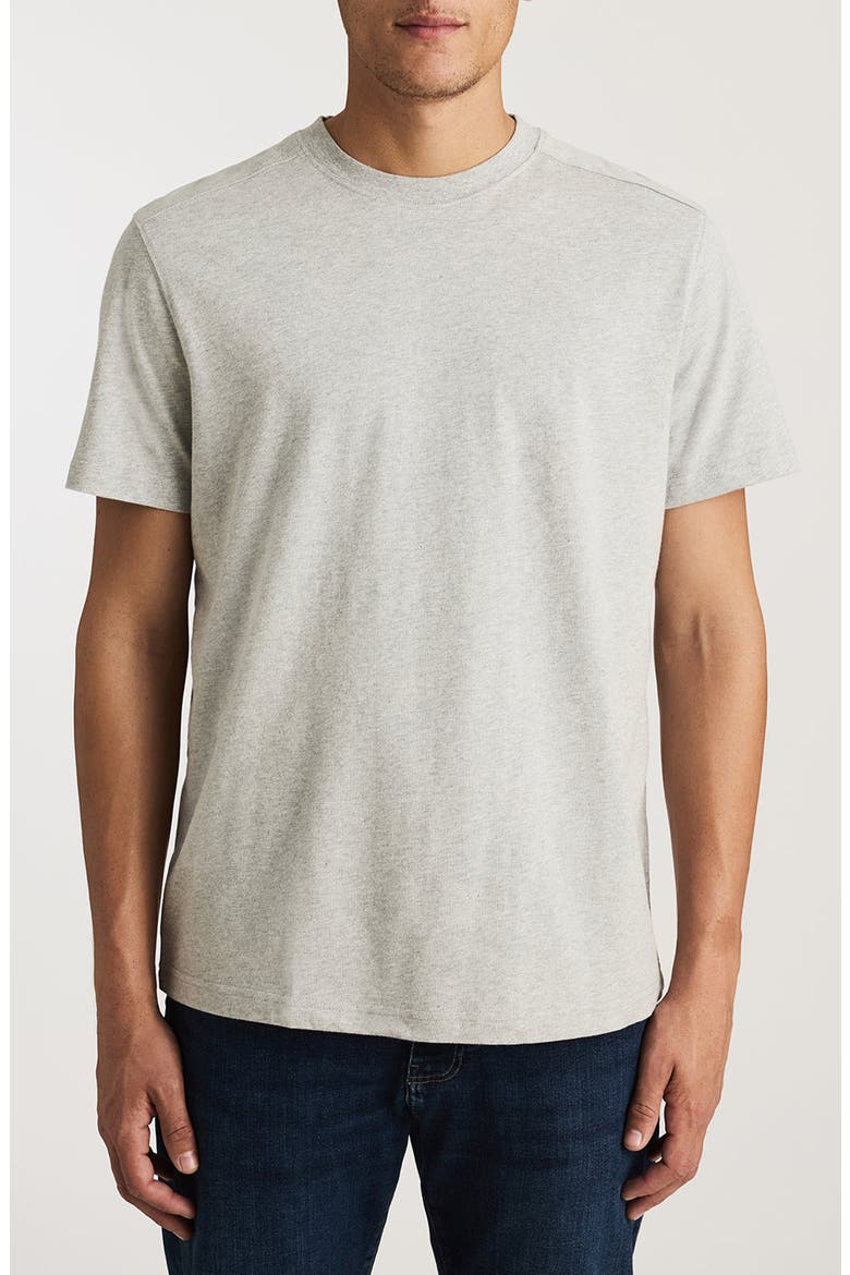 Light Grey Mélange Cotton Crewneck T-Shirt, Main, color, GREY MELANGE