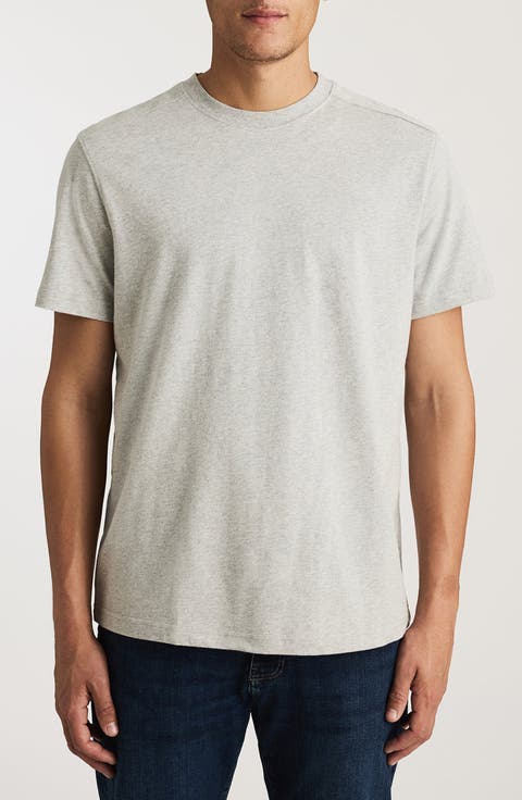 Light Grey Mélange Cotton Crewneck T-Shirt