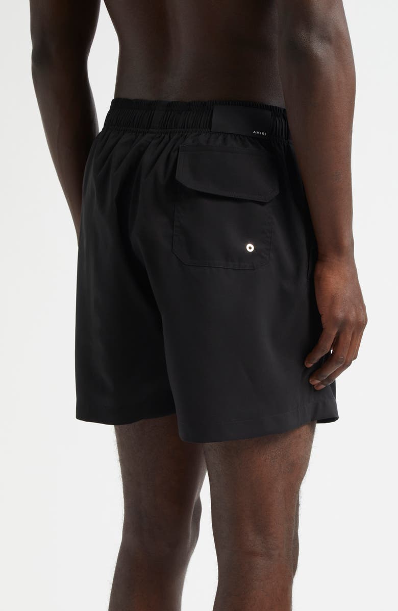 AMIRI Core Logo Swim Trunks, Alternate, color, Black