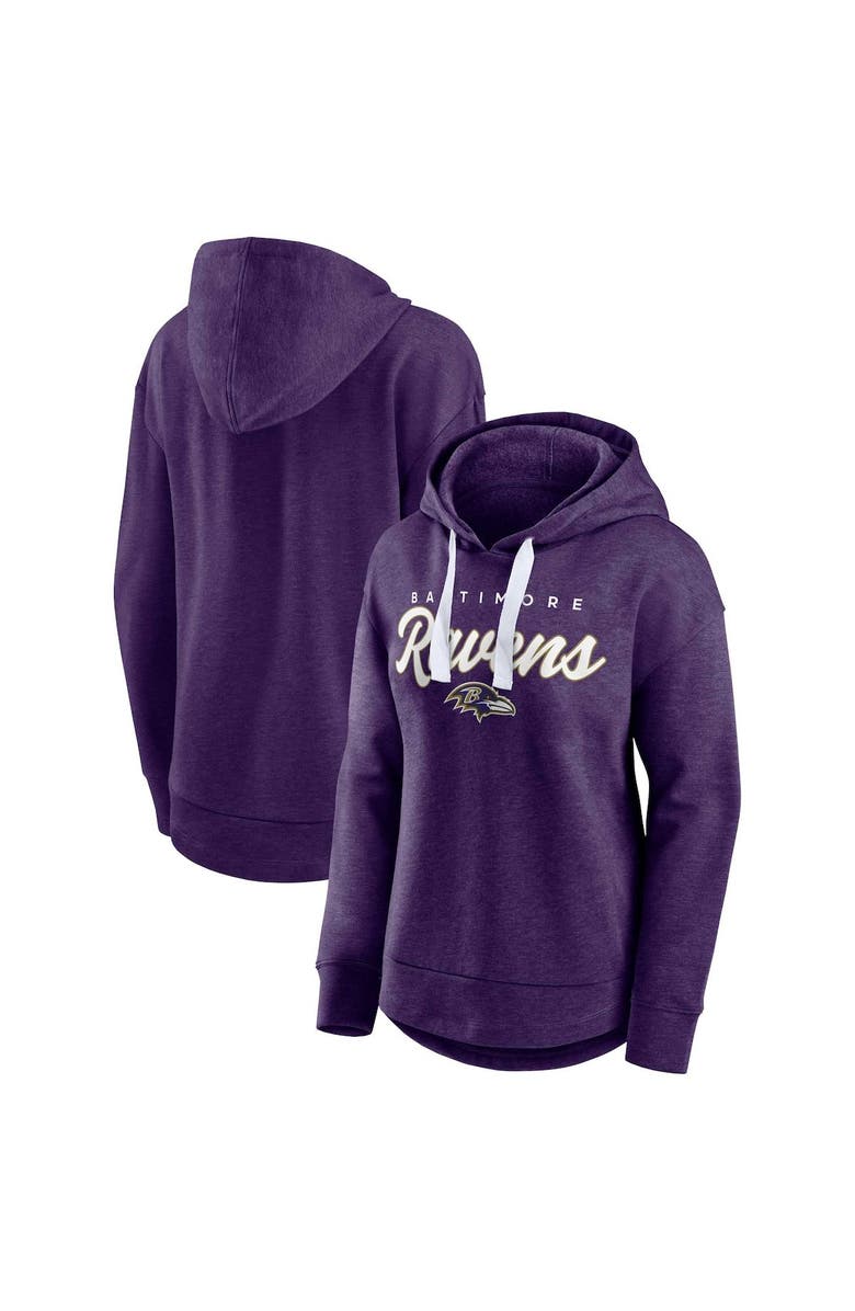 FANATICS Women's Fanatics Branded Heather Purple Baltimore Ravens Set To Fly Pullover Hoodie, Alternate, color, 