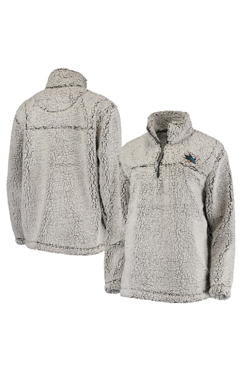 G-III 4HER BY CARL BANKS Women's G-III 4Her by Carl Banks Gray San Jose Sharks Sherpa Quarter-Zip Pullover Jacket, Main, color, Gray