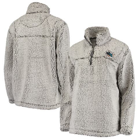 Women's G-III 4Her by Carl Banks Gray San Jose Sharks Sherpa Quarter-Zip Pullover Jacket