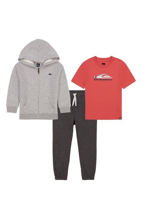 Kids' 3-Piece Fleece Hoodie, T-Shirt & Pants Set