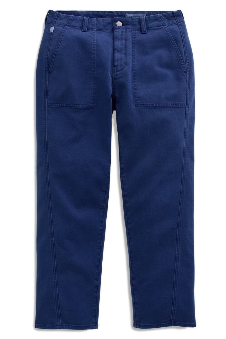 Analeigh High Waist Ankle Straight Leg Twill Pants, Alternate, color, SULFUR PACIFIC NAVY