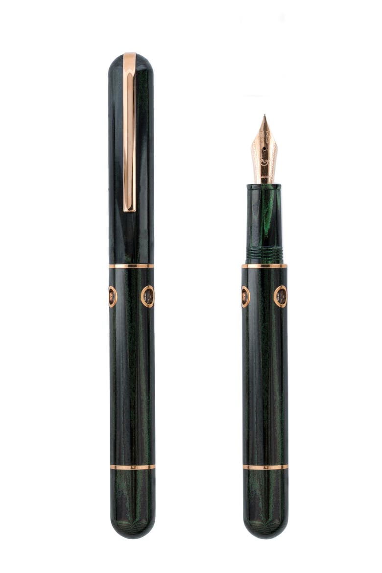 Nautilus Chelonia Green Ebonite Fountain Pen, Main, color, Green Fine