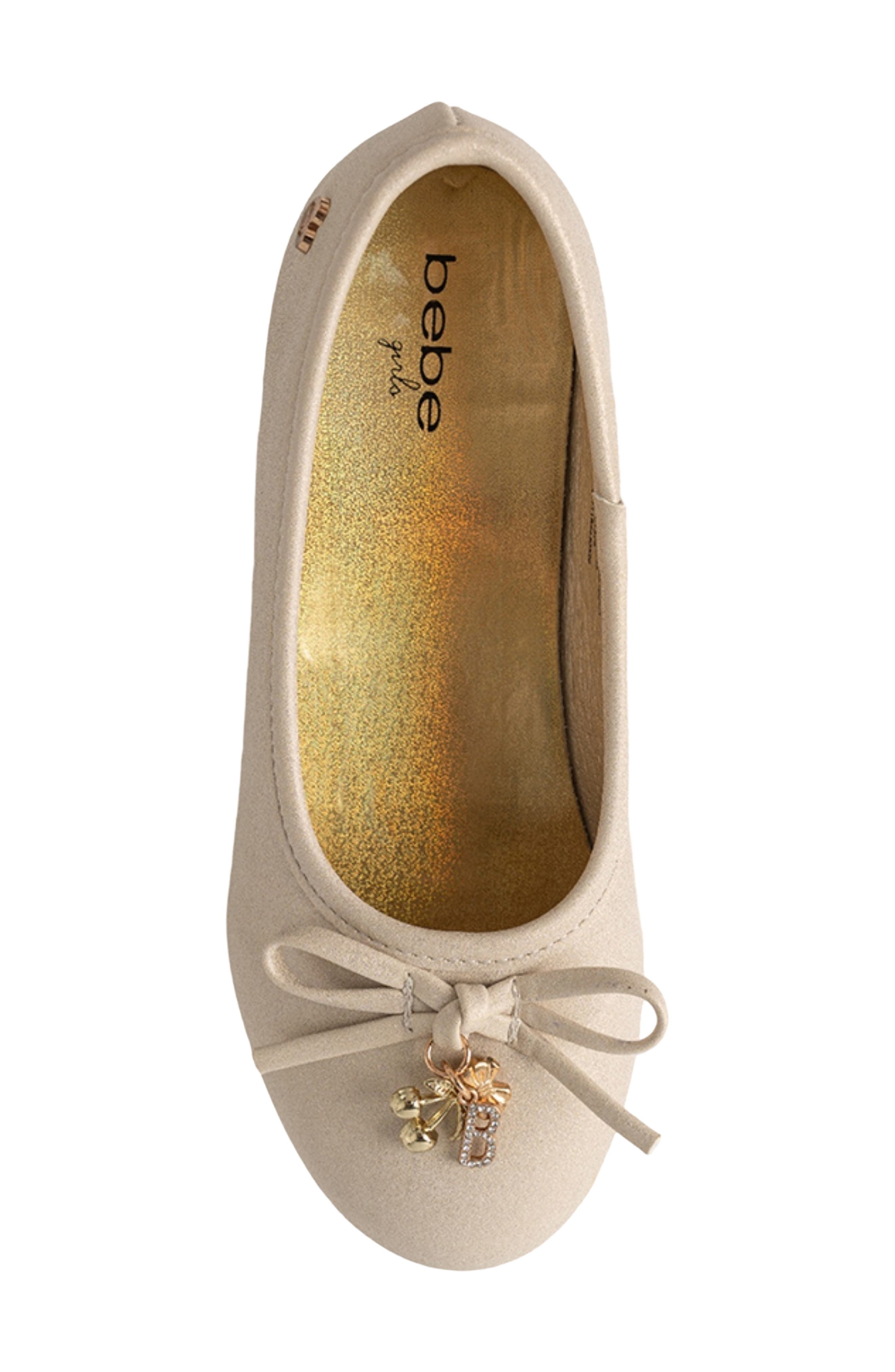 Kids' Faux Leather Ballet Flat, Alternate, color, TAN