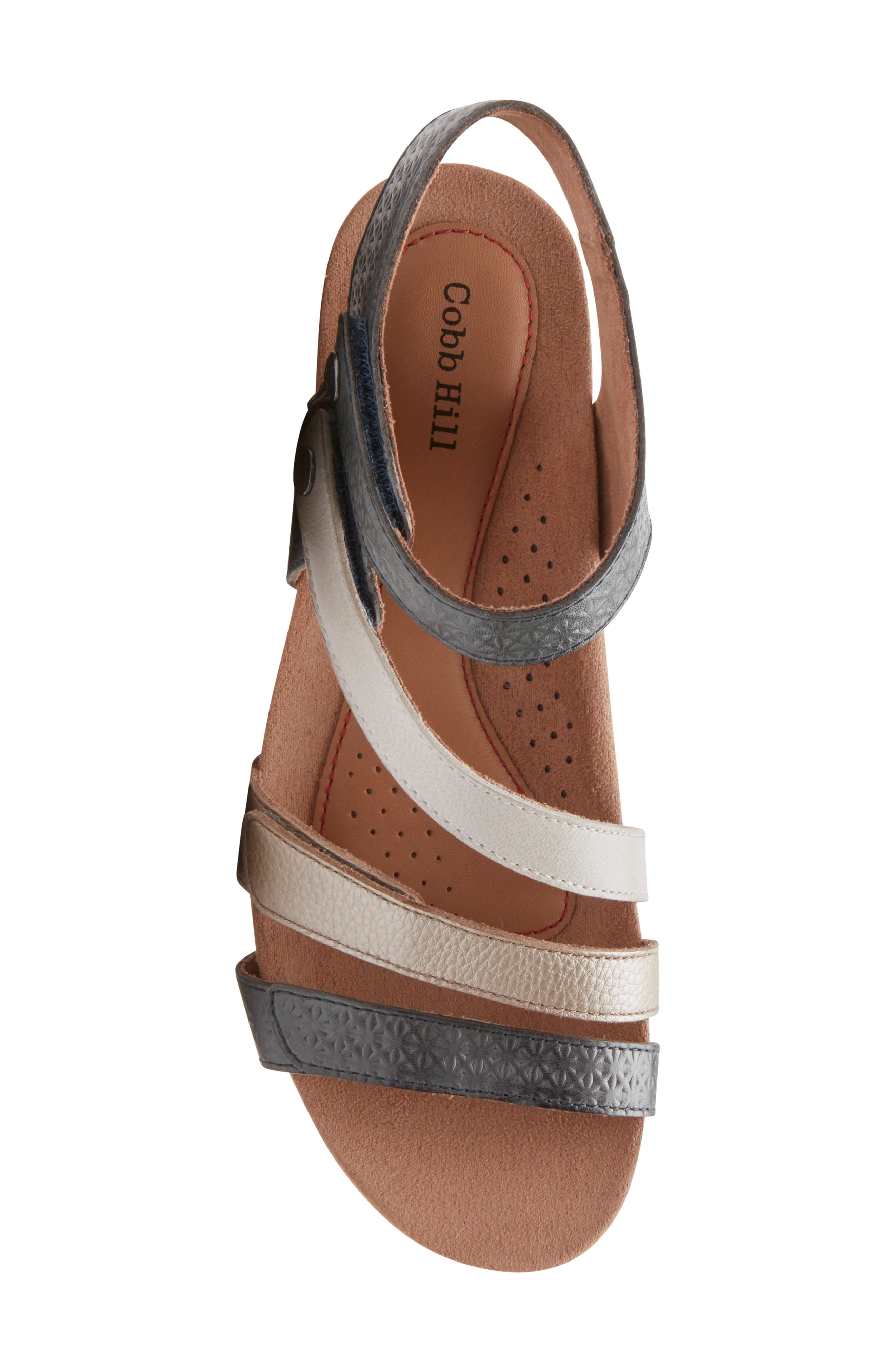 Hollywood Wedge Sandal, Alternate, color, NAVY/ RED