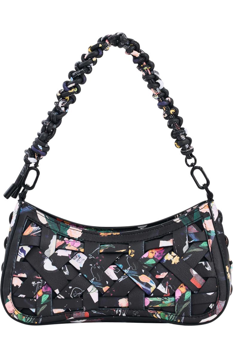 Desigual Faux Leather Crossbody Bag, Main, color, Black