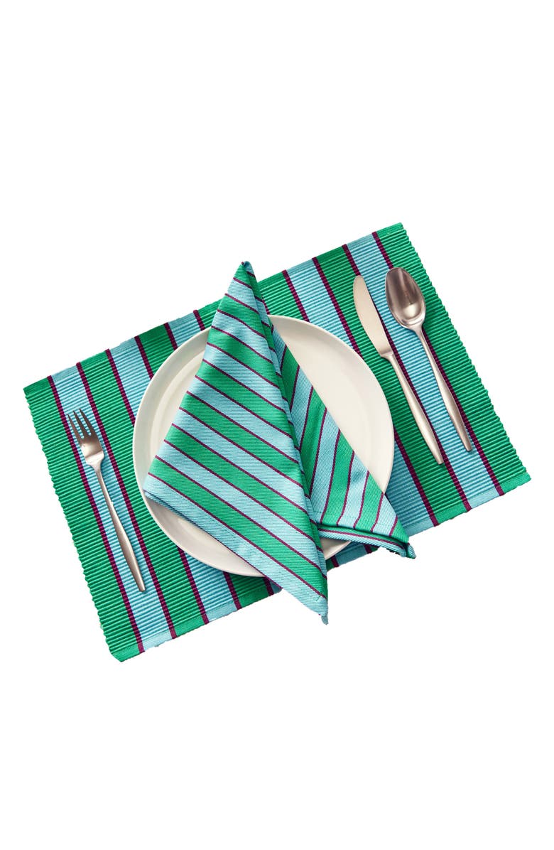 Dusen Dusen Stripe Napkin, Alternate, color, Thyme
