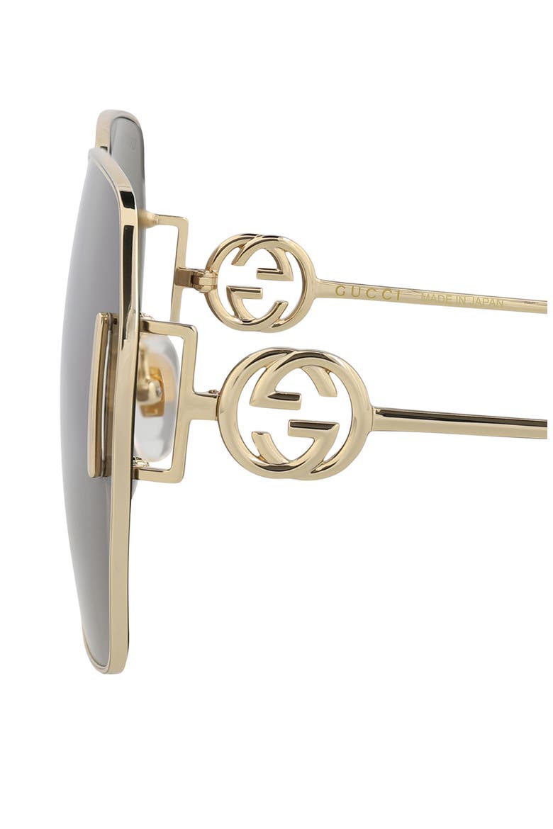 64mm Novelty Square Sunglasses, Alternate, color, GOLD GOLD BROWN