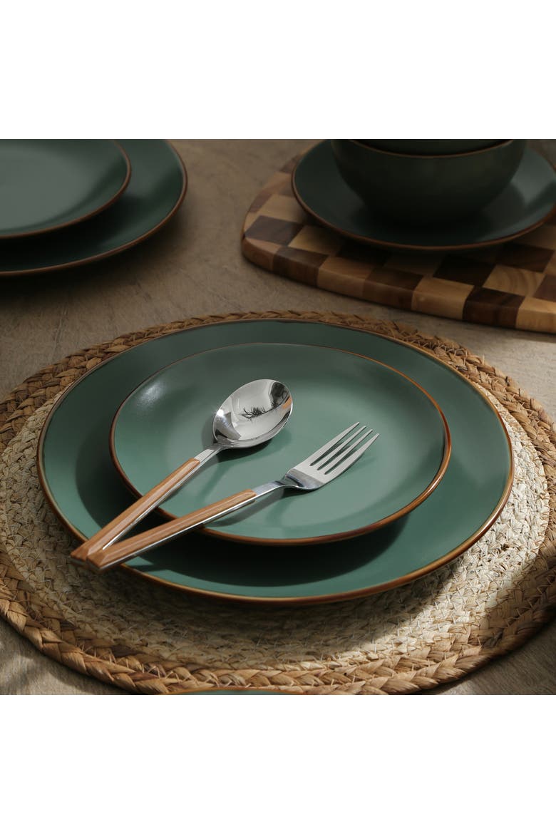 Brasa Stoneware 32-Piece Dinnerware Set, Alternate, color, Green
