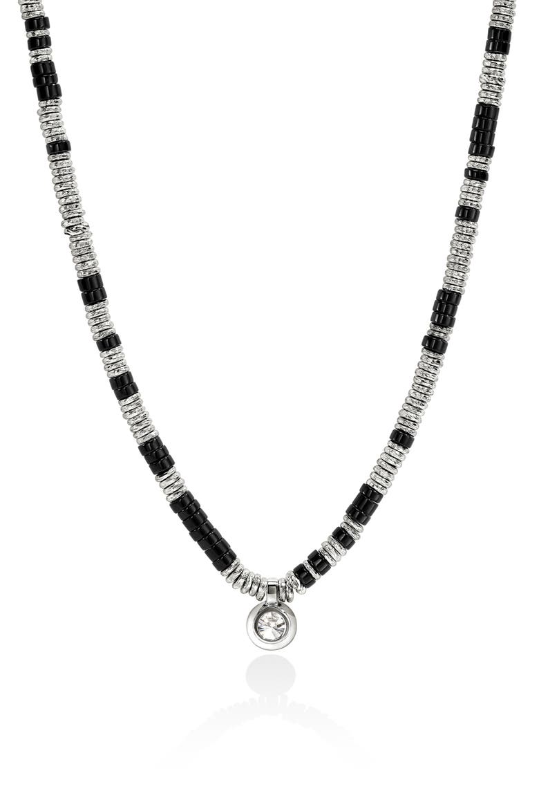 JH Lovestruck™ Heishi Pendant Necklace, Sterling Silver, Hardstones, Lab-Grown Diamond, 1.25TCW, Alternate, color, SILVER
