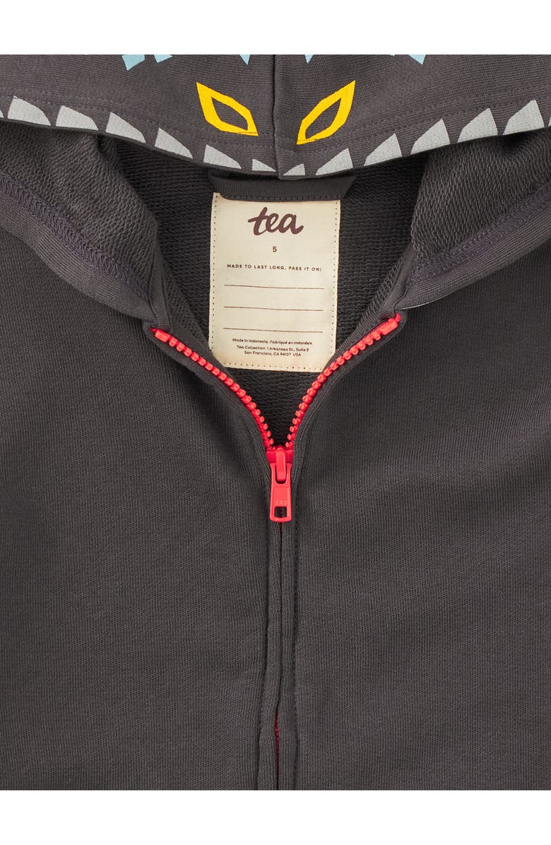 Tea Collection Dragon Hood Easy Fit Hoodie, Alternate, color, Pepper