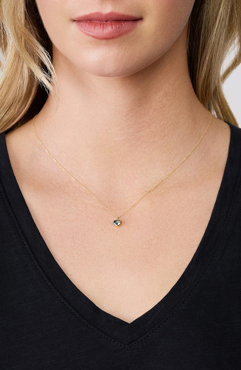 Bony Levy 14K Gold Heart Pendant Necklace, Alternate, color, Gold/Blue