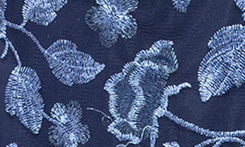 Marina Embroidered Fit & Flare Dress In Peri/navy