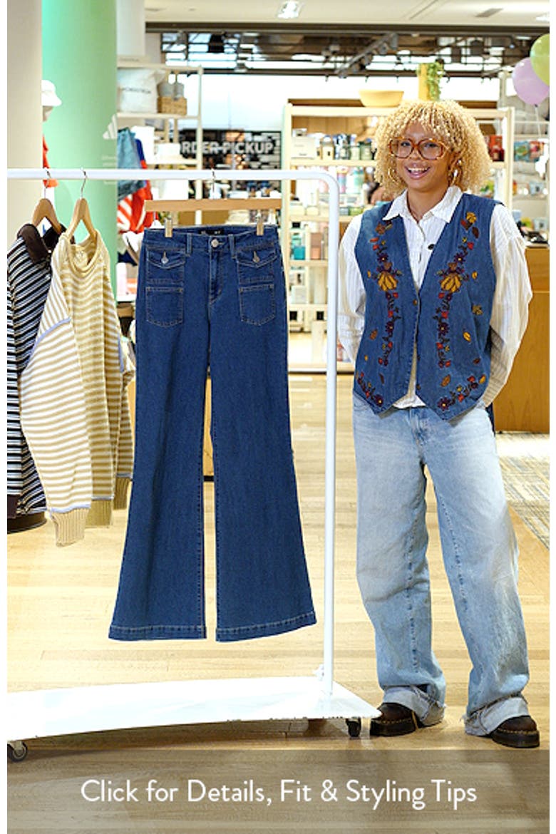Belle Patch Pocket Relaxed Flare Jeans video