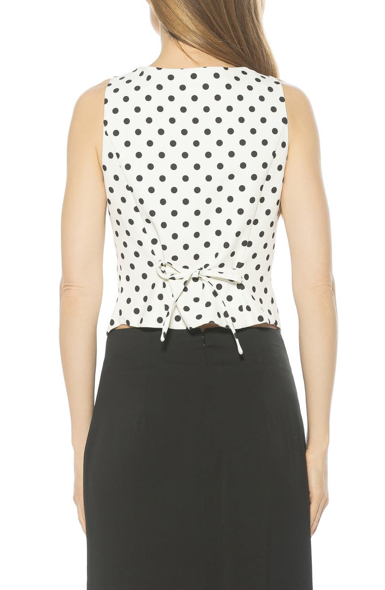 Alexia Admor Liliana Button Front Vest, Alternate, color, Ivory Polka