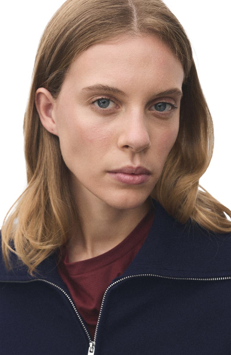 MANGO Quarter Zip Sweatshirt, Alternate, color, Navy