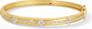 BY ADINA EDEN Diamond Pave & Flower Accent Bangle Bracelet 14K