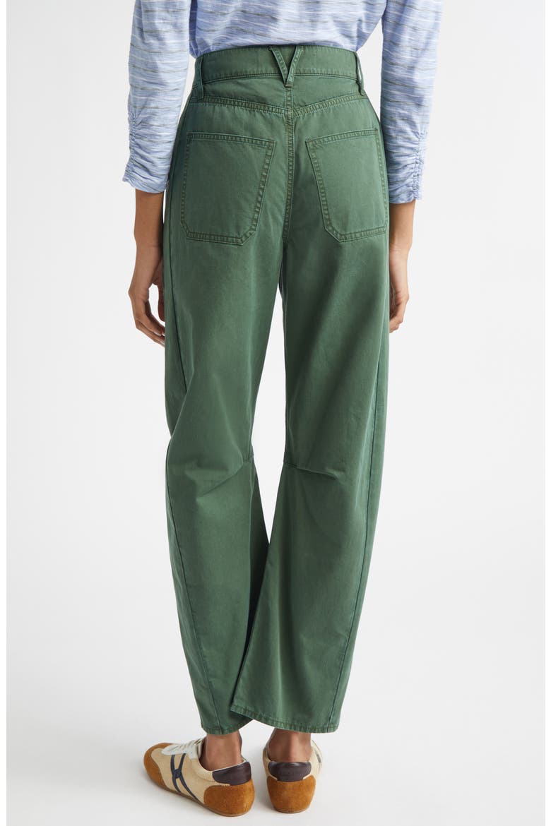 High Waist Barrel Leg Pants, Alternate, color, DARK HUNTER GREEN