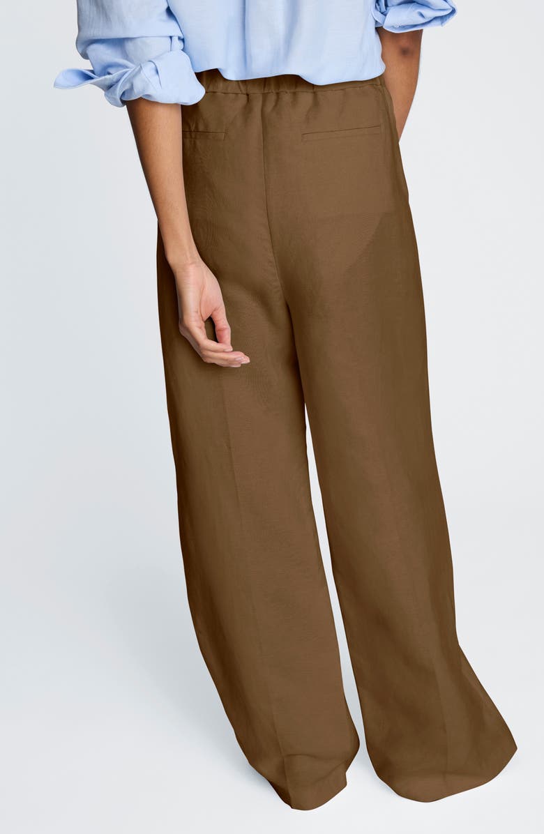 Kenneth Cole Pull-On Linen Blend Straight Leg Pants, Alternate, color, Mesquite