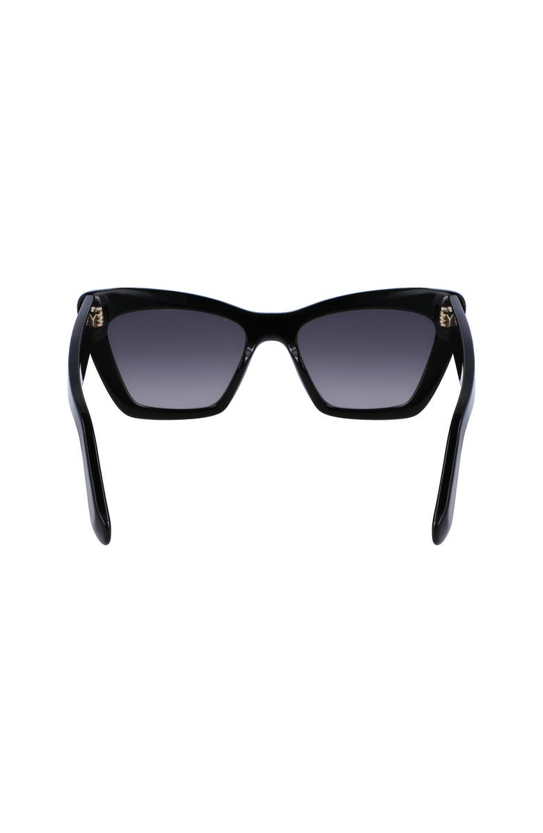 FERRAGAMO 55mm Gradient Rectangular Sunglasses, Alternate, color, Black