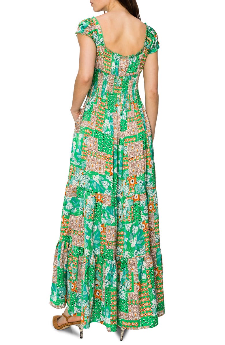 MELLODAY Floral Smocked Waist Maxi Dress, Alternate, color,