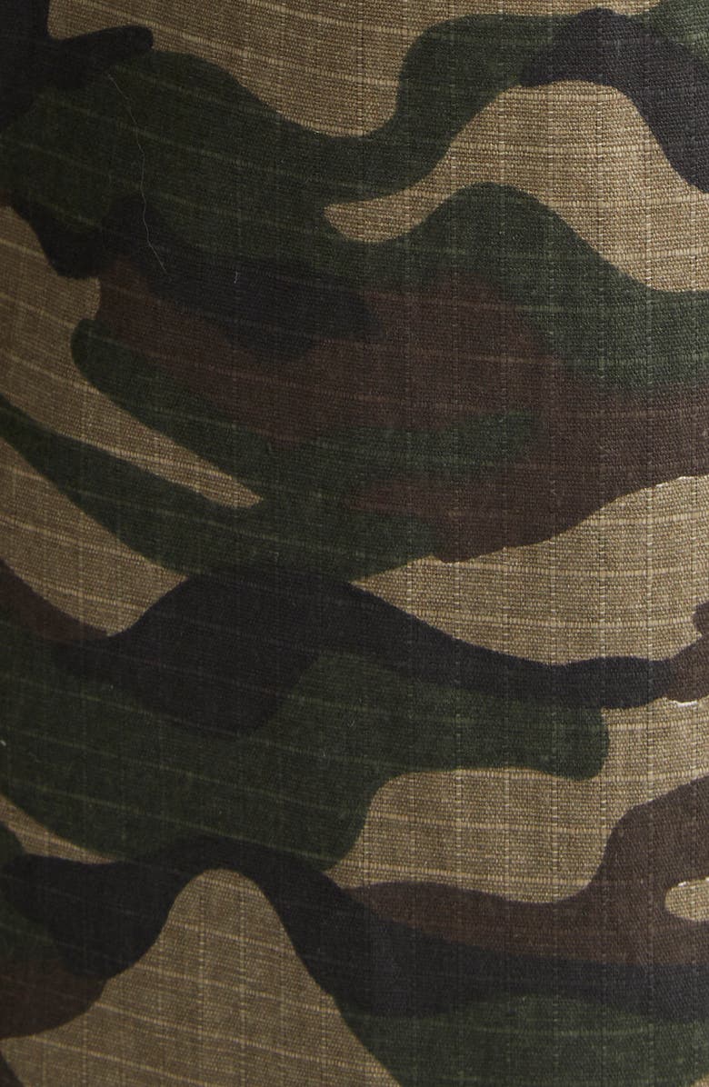 Sandy Liang Sorano Bow Embroidered Wide Leg Camo Cargo Pants, Alternate, color, Green Multi