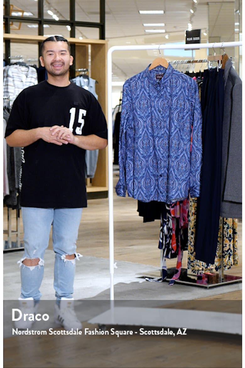 Medallion Print Oversize Button-Up Shirt video