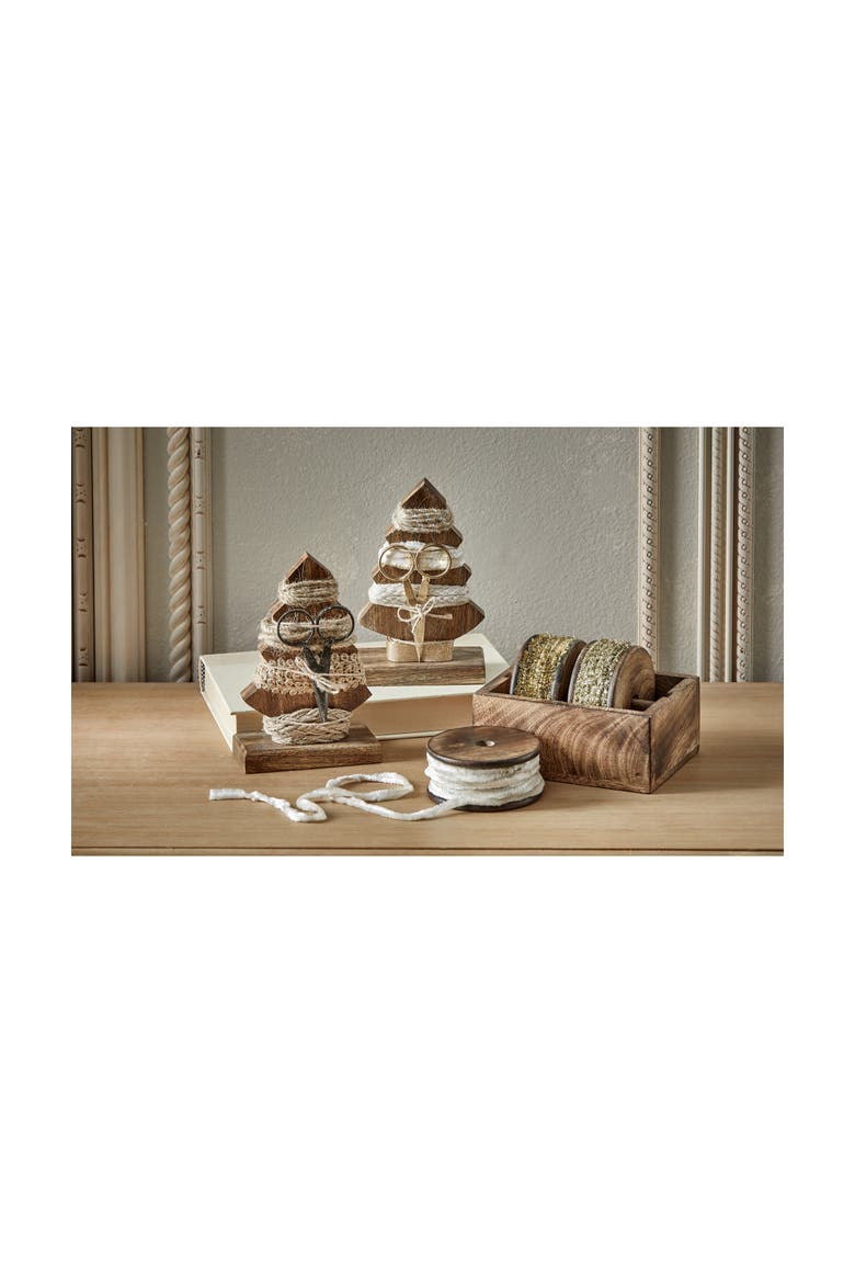 Champagne Tree Ribbon and Scissor Set Taupe Brown Ribbons, Alternate, color, Brown