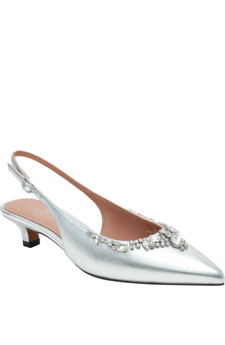 Linea Paolo Crystal Embellished Slingback Pump, Main, color, Silver