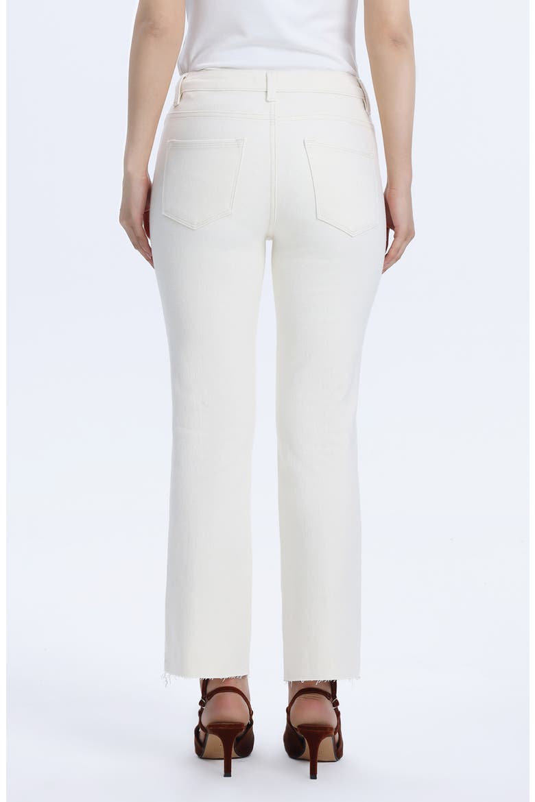 Raw Hem Crop Straight Leg Jeans, Alternate, color, OFF WHITE