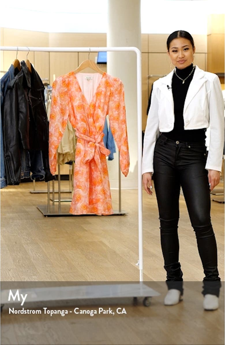 Floral Wrap Front Long Sleeve Dress, sales video thumbnail