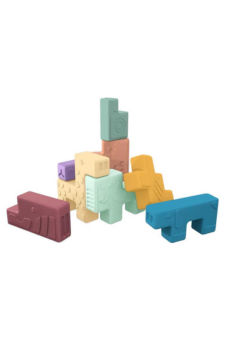 Miniland Soft Animal Blocks, Alternate, color, Multi