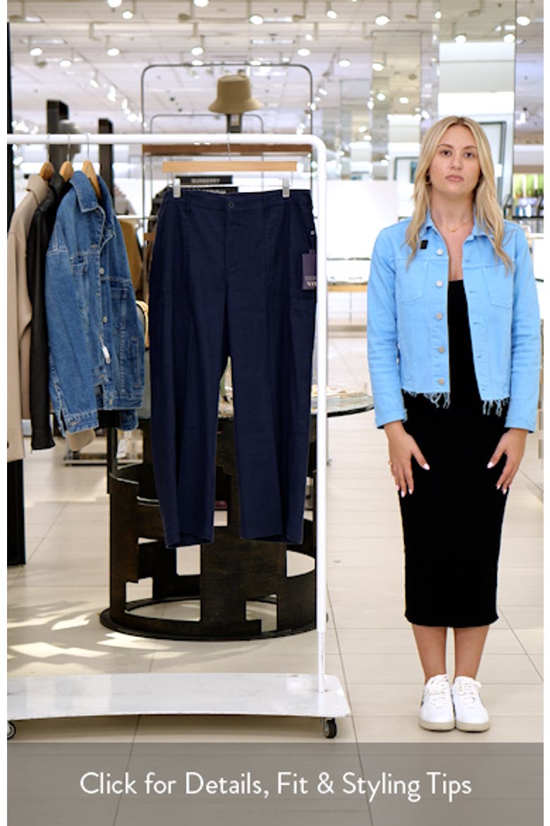 Crop Wide Leg Linen Blend Utility Pants video