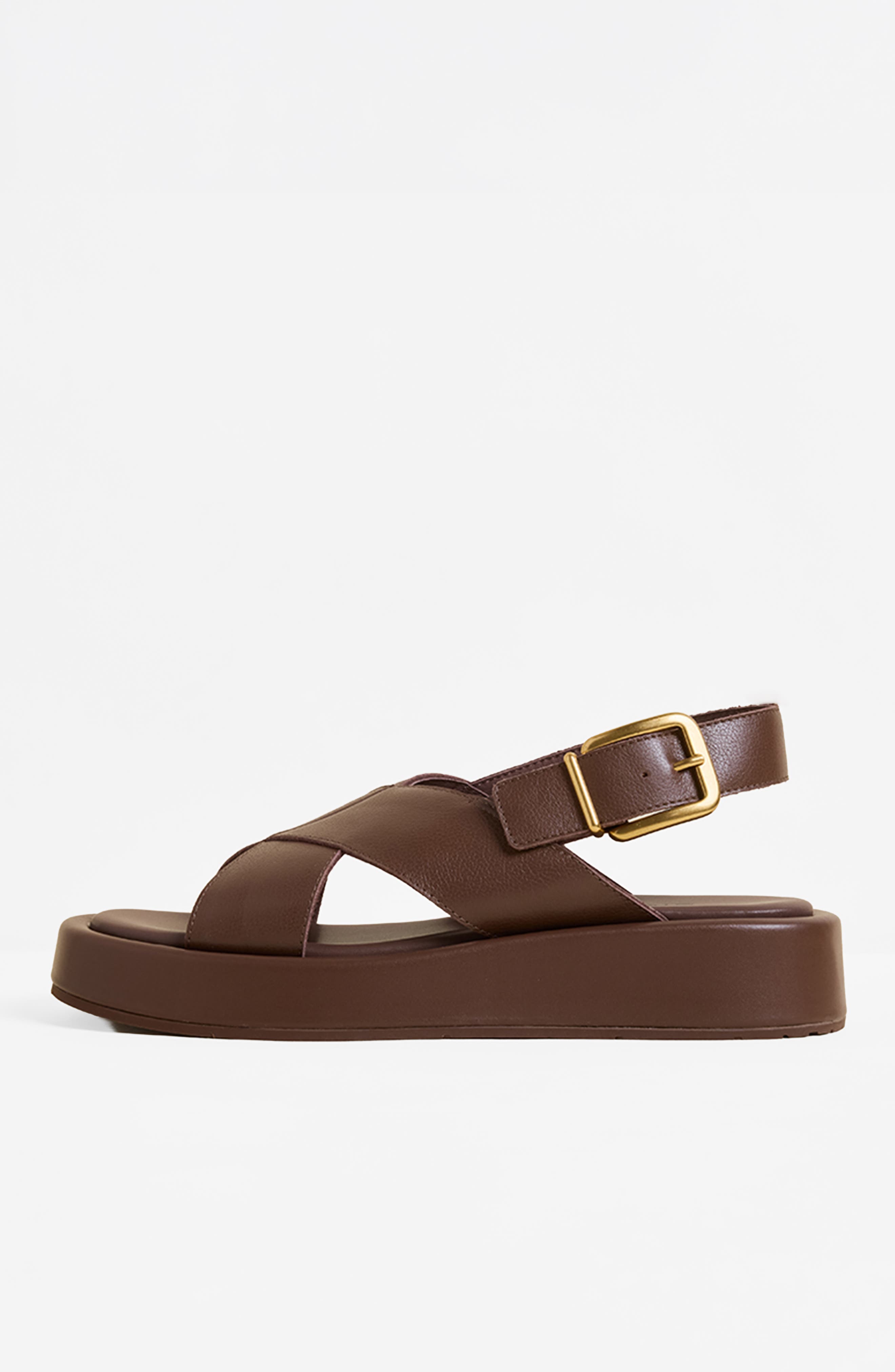 Charlotte Stone Anto Slingback Flatform Sandal, Alternate, color, Umber