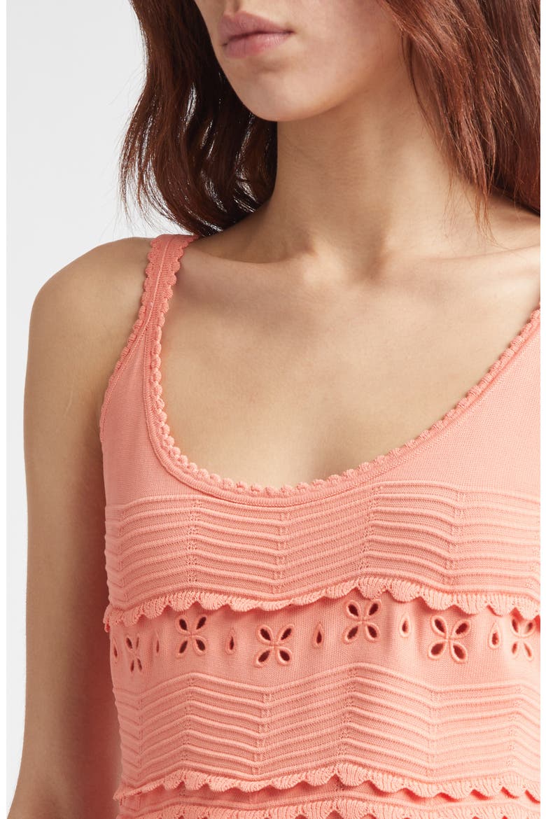 Sea Eyelet Camisole, Alternate, color, CORAL PEONY