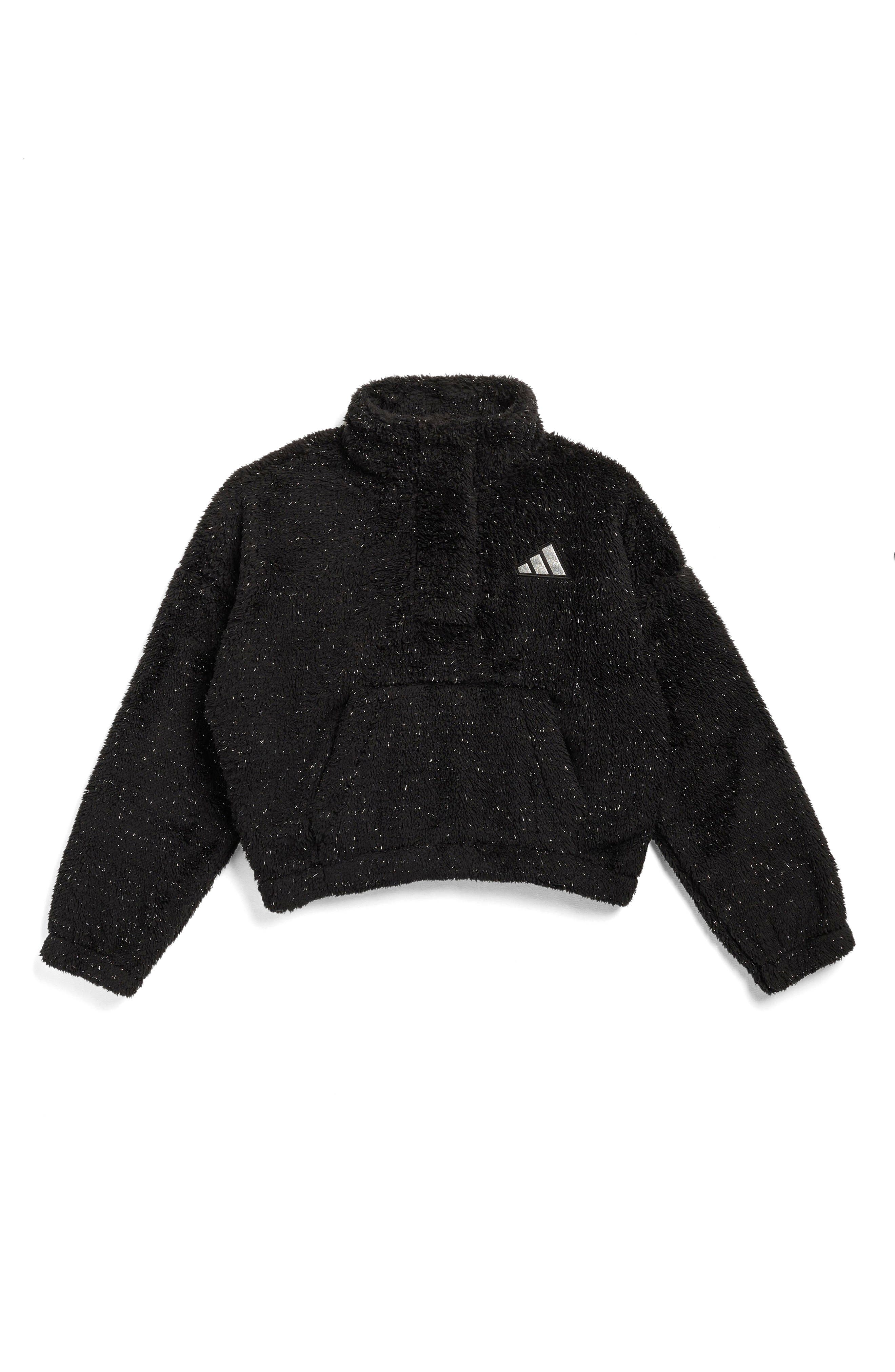 adidas Kids' Mock Neck Faux Shearling Pullover