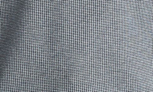 Vince Houndstooth Johnny Collar Long Sleeve Polo In Gray