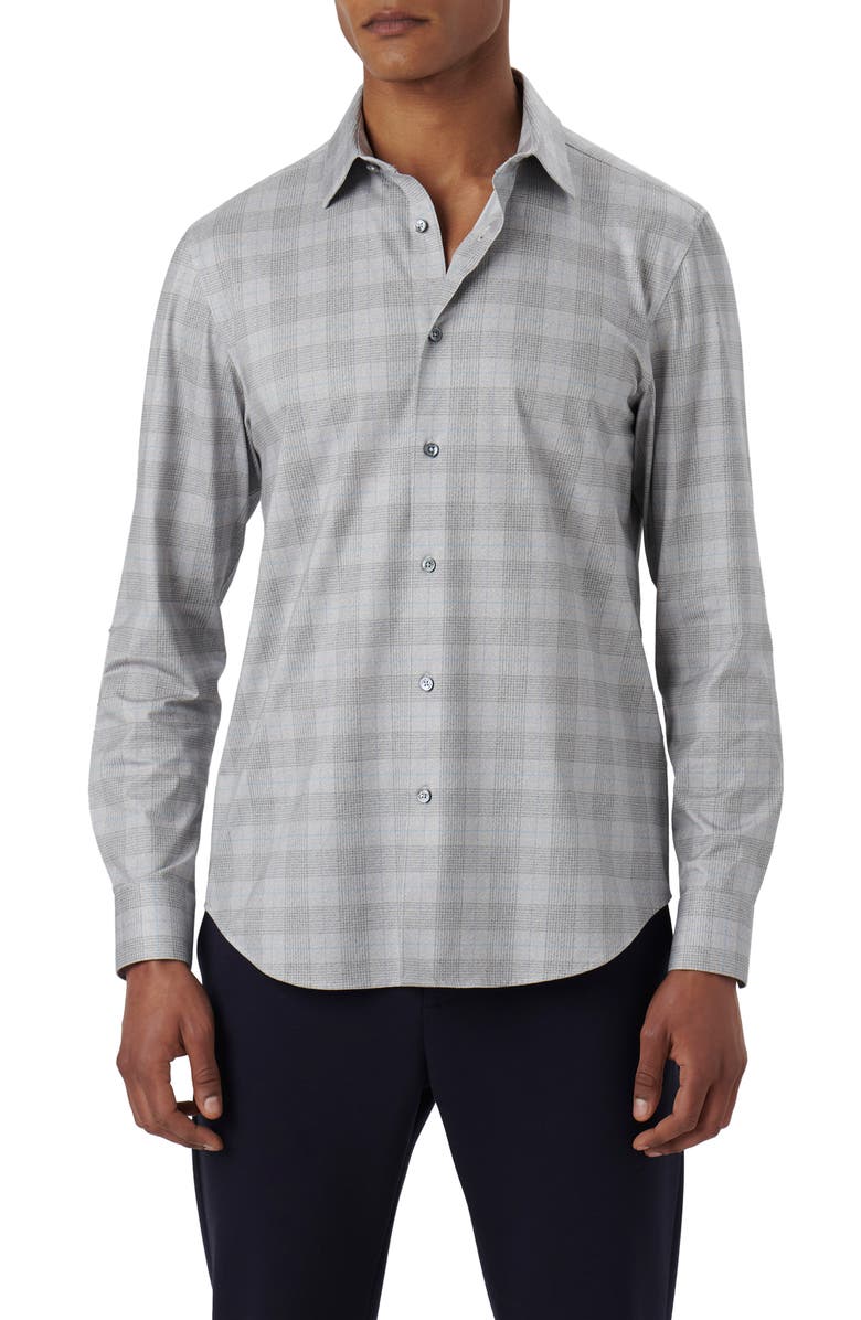 Bugatchi James OoohCotton<sup>®</sup> Plaid Button-Up Shirt, Main, color, 