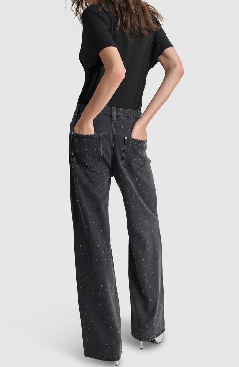 DKNY Stud Detail Straight Leg Jeans, Alternate, color,