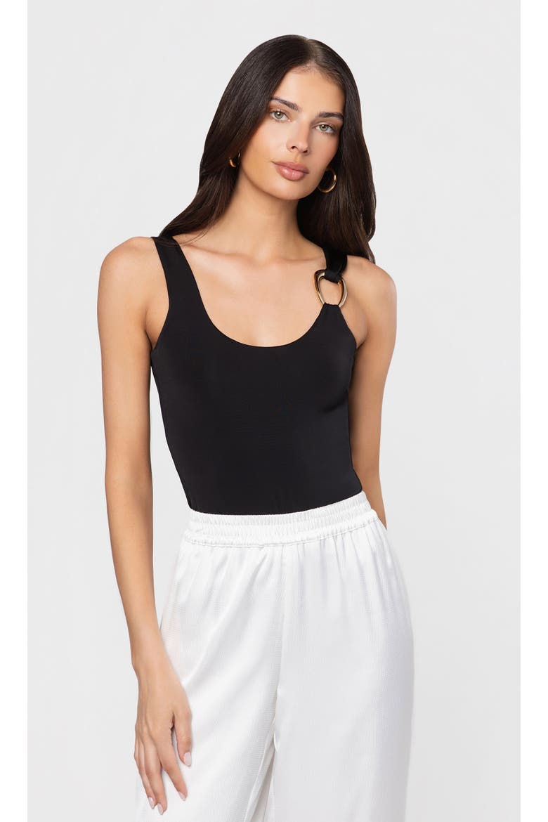 Marius Sheen Jersey Bodysuit, Main, color, Black
